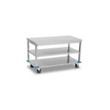 sc sonsesconcept Sc Sonses Concept Çalışma Tezgahı , Hareketli , Alt Tablalı , Ara Raflı , Paslanmaz , Krom, 100 X 60 X 85H