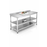 sc sonsesconcept Sc Sonses Concept Çalışma Tezgahı Paslanmaz , Alt Tablalı , Ara Raflı , Krom, 190X60X85