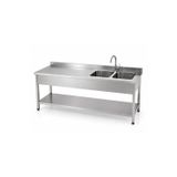 sc sonsesconcept Sc Sonses Concept Krom Tezgah , Çalışma Tezgahı, Çift Evyeli , Paslanmaz, 150X60X85