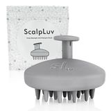scalpluv | Saç Derisi Masajı Saç Fırçası, 3'ü 1 Arada Saç Masajı, Eksfoliyatör, Saç Büyümesini Destekler, Kepek Bakımı, Yumuşak Kıllı Su Geçirmez Duş Saç Derisi Temizleyici, Şampuan Yıkayıcı (Gri)