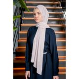 Scarf Gümüş Simli Şifon Şal - Açık Pudra -