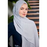 Scarf Gümüş Simli Şifon Şal - Gümüş Gri -