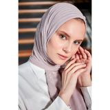 Scarf Gümüş Simli Şifon Şal - Vizon -