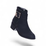 Scarletta S14 Nubuk Siyah 5Cm Kadın Topuklu Bot 25AYC00404