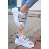 Scarpebutik Inter Kalın Tabanlı Gizli Topuk Çift Cırtlı Spor Ayakkabı Sneaker