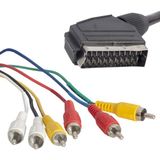 Scart 6 Rca Stereo Standart Kablo (5'li Paket) - Siyah
