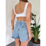 scatola di moda Mini Yırtmaçlı Denim Kot Şort Etek - 36 - 05M-Mavi