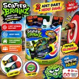 Scatter Brainz İkili Dart Seti 2 Adet Yapışkan Uçlu Dart Ve Hedefli Eğlenceli Oyuncak Oyun Seti