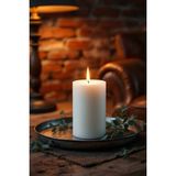 Scented Candle El Işçiliği Hand Made Kütük Silindir Mum Beyaz Renk 5 cm Genişlik 10 cm Uzunluk Sandal Ağacı Kokulu - 10 cm Sandal Ağacı