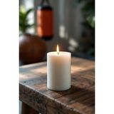 Scented Candle El Işçiliği Hand Made Kütük Silindir Mum Beyaz Renk 5 cm Genişlik 15 cm Uzunluk Gül Kokulu - 15 cm Gül