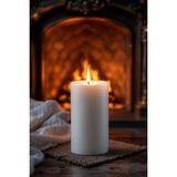 Scented Candle El Işçiliği Hand Made Kütük Silindir Mum Beyaz Renk 5 cm Genişlik 15 cm Uzunluk Vanilya Kokulu - 15 cm Vanilya