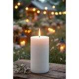 Scented Candle El Işçiliği Hand Made Kütük Silindir Mum Beyaz Renk 5 cm Genişlik 20 cm Uzunluk Gül Kokulu - 20 cm Gül