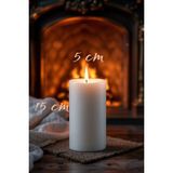 Scented Candle El Işçiliği Hand Made Kütük Silindir Mum Beyaz Renk 5 cm Genişlik 20 cm Uzunluk Lavanta Kokulu - 20 cm lavanta