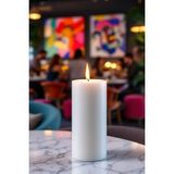 Scented Candle El Işçiliği Hand Made Kütük Silindir Mum Beyaz Renk 5 cm Genişlik 20 cm Uzunluk Sandal Ağacı Kokulu - 20 cm Sandal Ağacı
