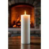 Scented Candle El Işçiliği Hand Made Kütük Silindir Mum Beyaz Renk 5 cm Genişlik 25 cm Uzunluk Gül Kokulu - 25 cm Gül