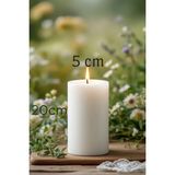 Scented Candle El Işçiliği Hand Made Kütük Silindir Mum Beyaz Renk 5 cm Genişlik 25 cm Uzunluk Lavanta Kokulu - 25 cm lavanta