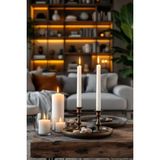 Scented Candle El Işçiliği Hand Made Kütük Silindir Mum Beyaz Renk 5 cm Genişlik 25 cm Uzunluk Vanilya Kokulu - 25 cm Vanilya