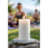 Scented Candle El Işçiliği Hand Made Kütük Silindir Mum Beyaz Renk 5 cm Genişlik 30 cm Uzunluk Kahve Aroması Kokulu - 30 cm Kahve