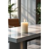Scented Candle El Işçiliği Hand Made Kütük Silindir Mum Krem Renk 5 cm Genişlik 12,5 cm Uzunluk Gül Kokulu - 12,5 cm Gül - Krem - Bej