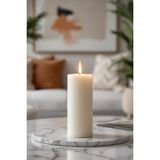 Scented Candle El Işçiliği Hand Made Kütük Silindir Mum Krem Renk 5 cm Genişlik 12,5 cm Uzunluk Lavanta Kokulu - 12,5 cm lavanta - Krem - Bej