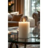 Scented Candle El Işçiliği Hand Made Kütük Silindir Mum Krem Renk 5 cm Genişlik 12,5 cm Uzunluk Vanilya Kokulu - 12,5 cm Vanilya - Krem - Bej