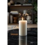 Scented Candle El Işçiliği Hand Made Kütük Silindir Mum Krem Renk 5 cm Genişlik 15 cm Uzunluk Gül Kokulu - 15 cm Gül - Krem - Bej