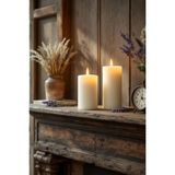 Scented Candle El Işçiliği Hand Made Kütük Silindir Mum Krem Renk 5 cm Genişlik 15 cm Uzunluk Lavanta Kokulu - 15 cm lavanta - Krem - Bej