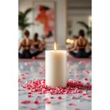 Scented Candle El Işçiliği Hand Made Kütük Silindir Mum Krem Renk 5 cm Genişlik 15 cm Uzunluk Sandal Ağacı Kokulu - 15 cm Sandal Ağacı - Krem - Bej