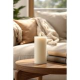 Scented Candle El Işçiliği Hand Made Kütük Silindir Mum Krem Renk 5 cm Genişlik 20 cm Uzunluk Gül Kokulu - 20 cm Gül - Krem - Bej