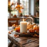 Scented Candle El Işçiliği Hand Made Kütük Silindir Mum Krem Renk 5 cm Genişlik 20 cm Uzunluk Vanilya Kokulu - 20 cm Vanilya - Krem - Bej