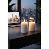 Scented Candle El Işçiliği Hand Made Kütük Silindir Mum Krem Renk 5 cm Genişlik 25 cm Uzunluk Gül Kokulu - 25 cm Gül - Krem - Bej