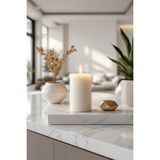 Scented Candle El Işçiliği Hand Made Kütük Silindir Mum Krem Renk 5 cm Genişlik 25 cm Uzunluk Sandal Ağacı Kokulu - 25 cm Sandal Ağacı - Krem - Bej