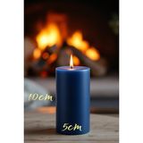 Scented Candle El Işçiliği Hand Made Kütük Silindir Mum Lacivert Renk 5 cm Genişlik 10 cm Uzunluk Kahve Aroması Kokulu - 10 cm Gül