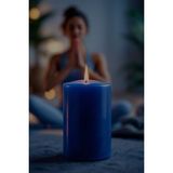 Scented Candle El Işçiliği Hand Made Kütük Silindir Mum Lacivert Renk 5 cm Genişlik 10 cm Uzunluk Kahve Aroması Kokulu - 10 cm Kahve