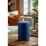 Scented Candle El Işçiliği Hand Made Kütük Silindir Mum Lacivert Renk 5 cm Genişlik 10 cm Uzunluk Lavanta Kokulu - 10 cm lavanta