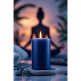 Scented Candle El Işçiliği Hand Made Kütük Silindir Mum Lacivert Renk 5 cm Genişlik 10 cm Uzunluk Sandal Ağacı Kokulu - 10 cm Sandal Ağacı