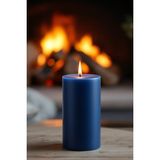 Scented Candle El Işçiliği Hand Made Kütük Silindir Mum Lacivert Renk 5 cm Genişlik 10 cm Uzunluk Vanilya Kokulu - 10 cm Vanilya