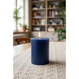 Scented Candle El Işçiliği Hand Made Kütük Silindir Mum Lacivert Renk 5 cm Genişlik 12,5 cm Uzunluk Kahve Aroması Kokulu - 12,5 cm Kahve