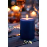 Scented Candle El Işçiliği Hand Made Kütük Silindir Mum Lacivert Renk 5 cm Genişlik 15 cm Uzunluk Gül Kokulu - 15 cm Gül