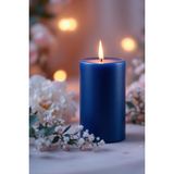 Scented Candle El Işçiliği Hand Made Kütük Silindir Mum Lacivert Renk 5 cm Genişlik 15 cm Uzunluk Kahve Aroması Kokulu - 15 cm Kahve
