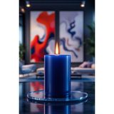 Scented Candle El Işçiliği Hand Made Kütük Silindir Mum Lacivert Renk 5 cm Genişlik 15 cm Uzunluk Sandal Ağacı Kokulu - 15 cm Sandal Ağacı