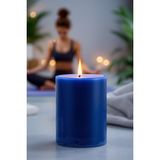 Scented Candle El Işçiliği Hand Made Kütük Silindir Mum Lacivert Renk 5 cm Genişlik 15 cm Uzunluk Vanilya Kokulu - 15 cm Vanilya