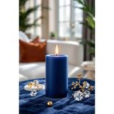 Scented Candle El Işçiliği Hand Made Kütük Silindir Mum Lacivert Renk 5 cm Genişlik 20 cm Uzunluk Vanilya Kokulu - 20 cm Vanilya