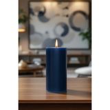 Scented Candle El Işçiliği Hand Made Kütük Silindir Mum Lacivert Renk 5 cm Genişlik 25 cm Uzunluk Gül Kokulu - 25 cm Gül