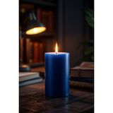 Scented Candle El Işçiliği Hand Made Kütük Silindir Mum Lacivert Renk 5 cm Genişlik 25 cm Uzunluk Sandal Ağacı Kokulu - 25 cm Sandal Ağacı