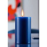 Scented Candle El Işçiliği Hand Made Kütük Silindir Mum Lacivert Renk 5 cm Genişlik 30 cm Uzunluk Kahve Aroması Kokulu - 30 cm Kahve