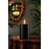 Scented Candle El Işçiliği Hand Made Kütük Silindir Mum Siyah Renk 5 cm Genişlik 10 cm Uzunluk Kahve Aroması Kokulu - 10 cm Gül