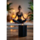 Scented Candle El Işçiliği Hand Made Kütük Silindir Mum Siyah Renk 5 cm Genişlik 10 cm Uzunluk Kahve Aroması Kokulu - 10 cm Kahve