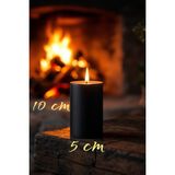 Scented Candle El Işçiliği Hand Made Kütük Silindir Mum Siyah Renk 5 cm Genişlik 10 cm Uzunluk Lavanta Kokulu - 10 cm lavanta