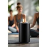 Scented Candle El Işçiliği Hand Made Kütük Silindir Mum Siyah Renk 5 cm Genişlik 12,5 cm Uzunluk Gül Kokulu - 12,5 cm Gül